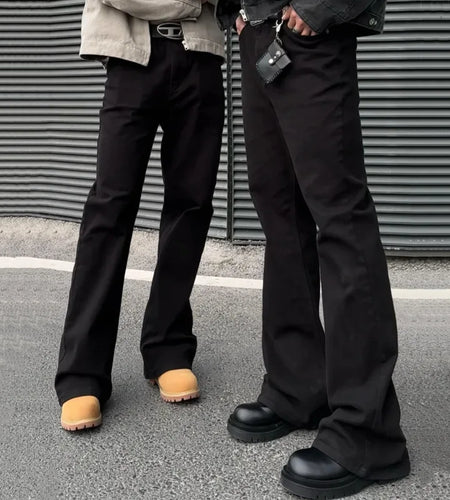 Men's Jeans New American High Street Micro Flared Denim Pants Handsome Trendy Straight Wide Leg Male Trousers 9W1430