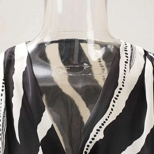 Load image into Gallery viewer, Women Beige Striped Printed Belted Elegant Midi Dress New V-Neck Sleeveless Fashion Tide Spring Summer 2025 CPG1504
