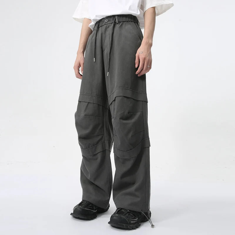 Men's Wear Overalls Spring New American Style Men Casual Pants Deconstructed Spliced Straight Loose Trousers Trendy 9C5980