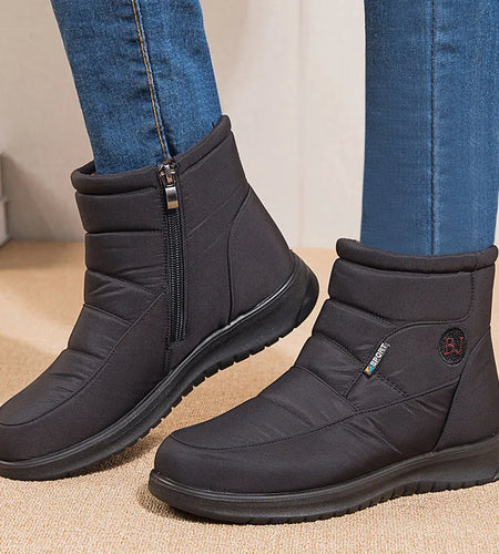 Women's Boots 2025 Winter Shoes For Women Ankle Boots Warm Fur Botas Mujer Waterproof Low Heels Snow Boots Winter Flat Shoes