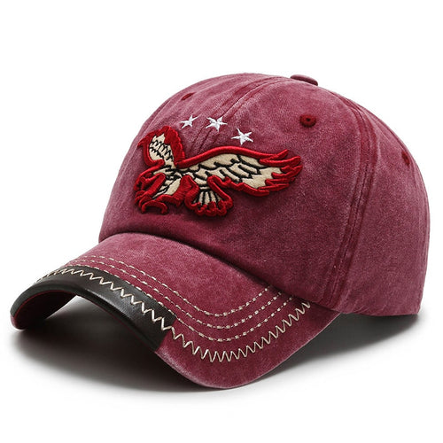 Load image into Gallery viewer, Cool Women Men Cotton Washed Baseball Cap Casual Male Female Vintag Snapback Hat Adjustable 3D Eagle Embroidery Sun Hat
