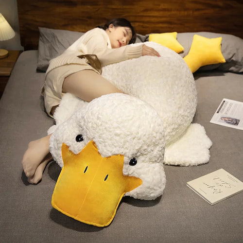 Load image into Gallery viewer, Giant Duck Plush Toy Stuffed Big Mouth White Duck lying Throw Pillow for Lover  Sleeping Cushion Pregnant Leg
