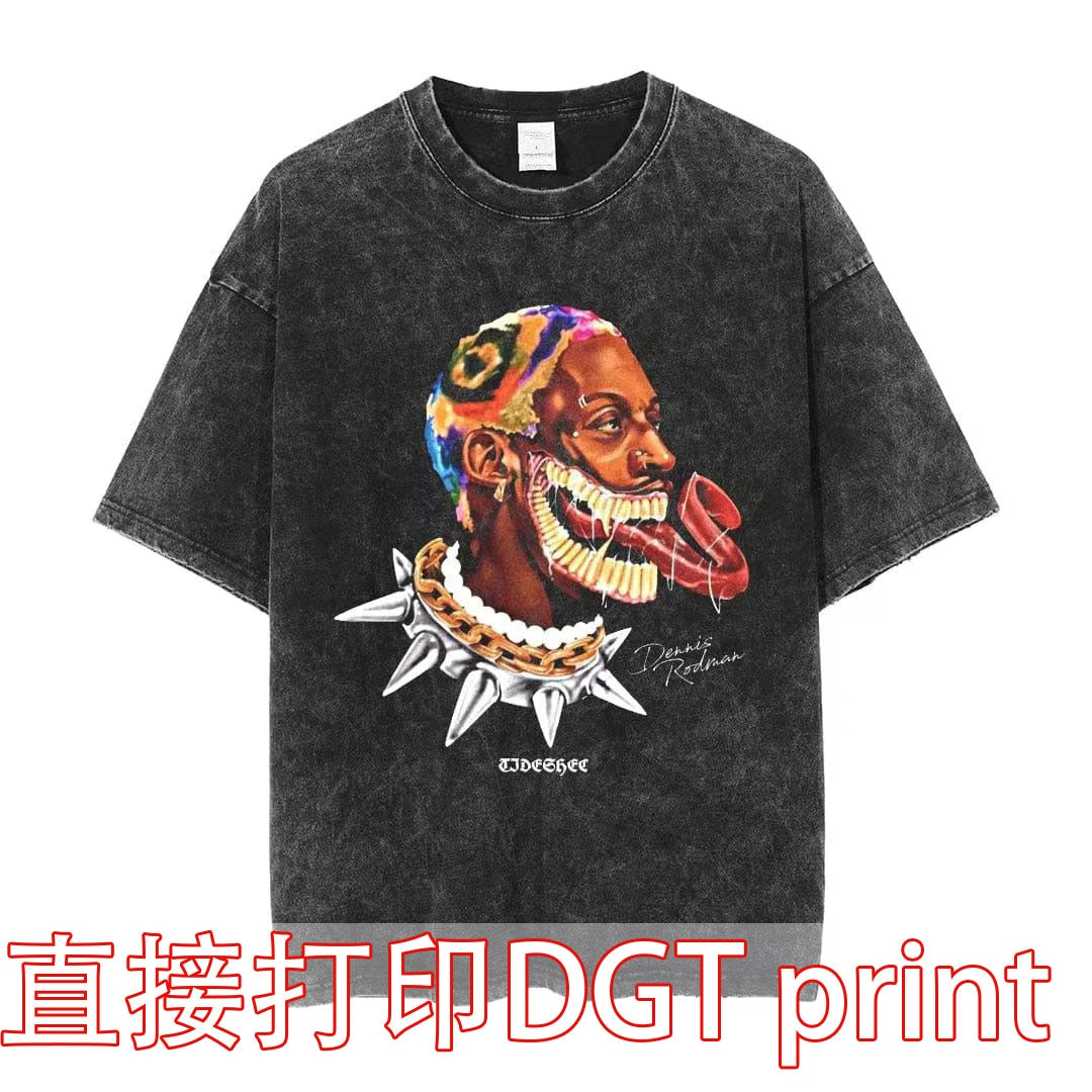 Vintage Washed Tshirts Anime T Shirt Harajuku Oversize Tee Cotton fashion Streetwear unisex top a40