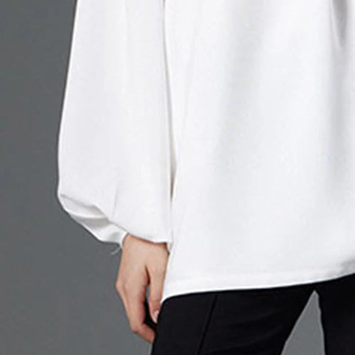 Load image into Gallery viewer, Off Shoulder Solid Causal Blouse For Women Round Neck Long Sleeve Design Loose Blouses Female Fashion Summer
