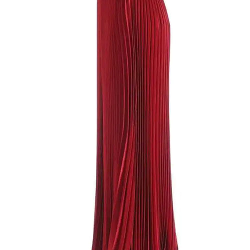 Load image into Gallery viewer, High Elastic Waist Red Brief Elegant Long Pleated Half-body Skirt Women Fashion Tide New Spring Autumn 2025 1DJ0169
