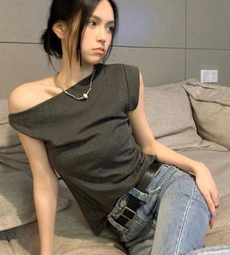 Y2k Fairy Sexy T-shirt Women Off Shoulder Design Crop Top Tee Shirts Femme Korean Fashion Ladies Tops Cute T-shirts Streetwear