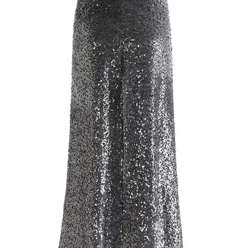 Load image into Gallery viewer, High Elastic Waist Gray Sequins Shining Elegant Long Half-body Skirt Women Fashion Tide New Spring Autumn 2025 1DH7488

