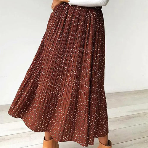 Load image into Gallery viewer, Summer Autumn Casual Chiffon Print Pockets High Waist Pleated Maxi Skirt Womens Long Skirts For Women
