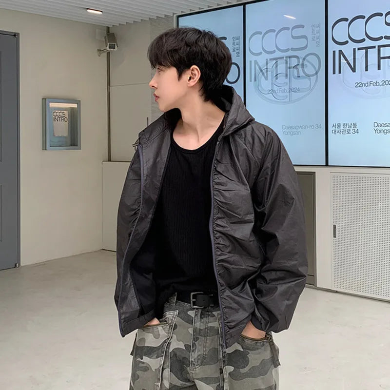 Summer Men's Short Sleeve T-shirts Korean Simple Solid Color Loose Korean Handsome Round Neck Casual T-shirt 9W1612