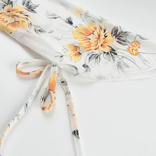 Load image into Gallery viewer, Sexy Long Sleeve Flower Deep V-neck Print Backless Mini Dress For Women Slim Lace-Up Club Party Dress Ladies Outfits
