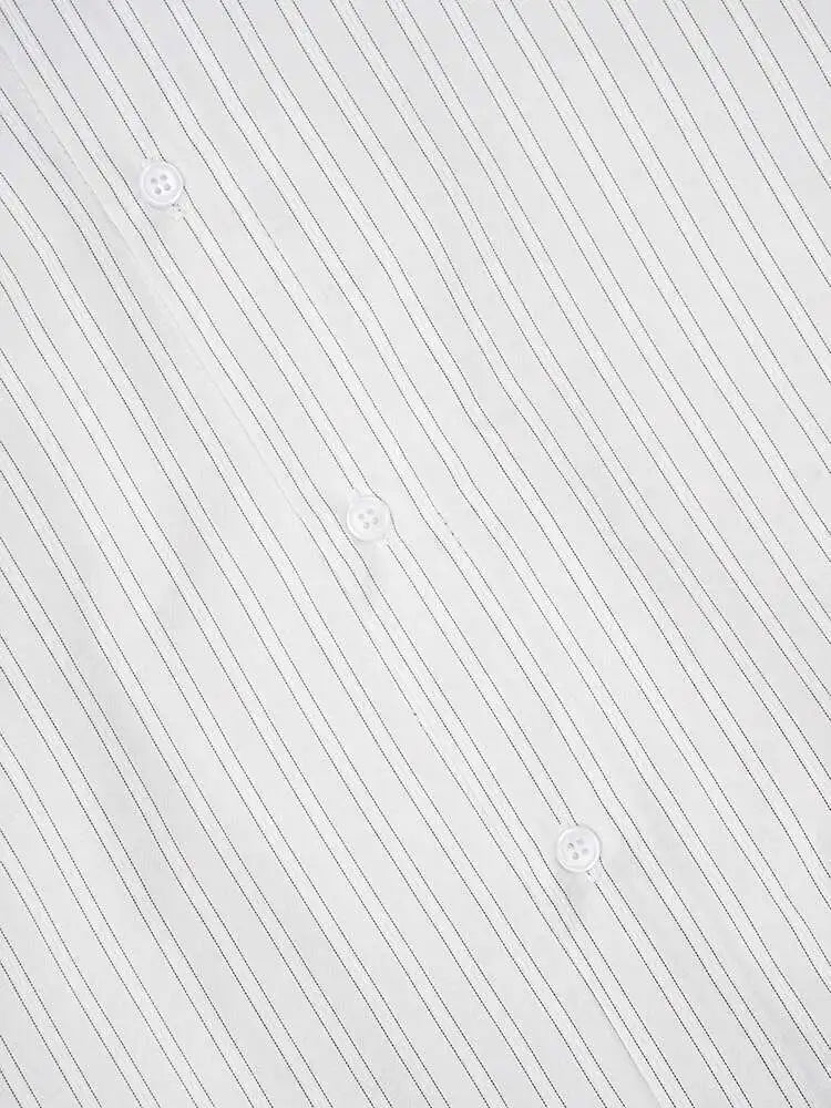 Big Size Striped Shirt Wide Leg Pants Two Piece Suit New Lapel Long Sleeve Women Fashion Tide Spring Autumn 2025 CPG19730