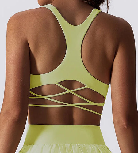 Women Fitness Yoga Bra Buttery Soft Gathered Push Up Sports Underwear High Imapact Gym Crop Top Breathable Workout Clothes