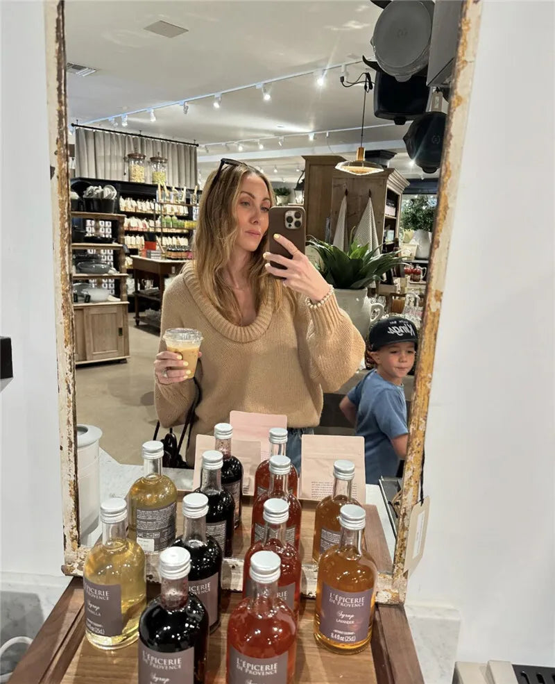 Long Sleeve Loose Knit Sweater Women Winter O Neck Pullovers Casual Warm Knitted Sweaters Tops Femme Knit Pullover Tops