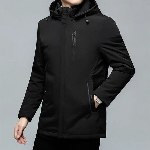Load image into Gallery viewer, Men Hooded Long Parka Men&#39;s Jacket Coat Thick Thermal Windbreaker Down Jacket Winter New Coat Windbreaker Windproof Warm Parkas
