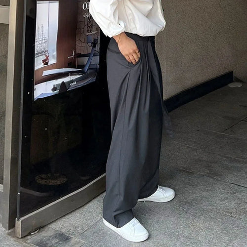 Load image into Gallery viewer, Korean Style Men&#39;s Pants Casual Belt Solid Color Bottom Straight Wide Leg Male Trousers New Autumn Stylish 9C6740
