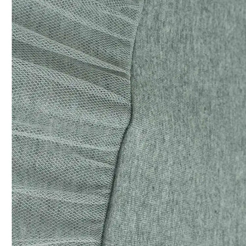 Load image into Gallery viewer, Women Black Mesh Ruffles Spliced Big Size Midi Dress New Round Neck Long Sleeve Fashion Tide Spring Autumn 2025 1DH7180
