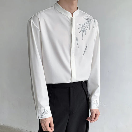 Load image into Gallery viewer, Men's Shirts Long Sleeve New Summer Embroidered Design Chinese Style Stand Collar Shirts Single Breasted Menwear 9W1700
