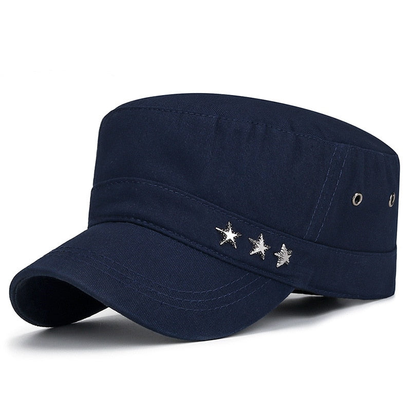Flat Top Military Hat Women Men's Army Cap Adjustable Dad Hats Cotton Baseball Caps Male Casquette Homme