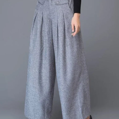 Load image into Gallery viewer, Urban Fashion Classic Grey Suit Pants for Women Fall 2025 Spring Loose Wide-leg Comfortable Pants Bottoms Office Ladies
