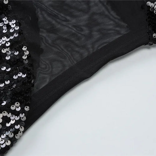 Load image into Gallery viewer, Sheer Mesh Spaghetti Strap Sexy Maxi Dress For Women Gown Glitter Sleeveless Backless High Waist Bodycon Club Dress
