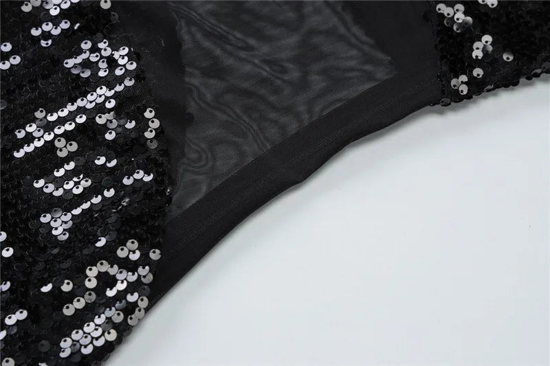 Sheer Mesh Spaghetti Strap Sexy Maxi Dress For Women Gown Glitter Sleeveless Backless High Waist Bodycon Club Dress