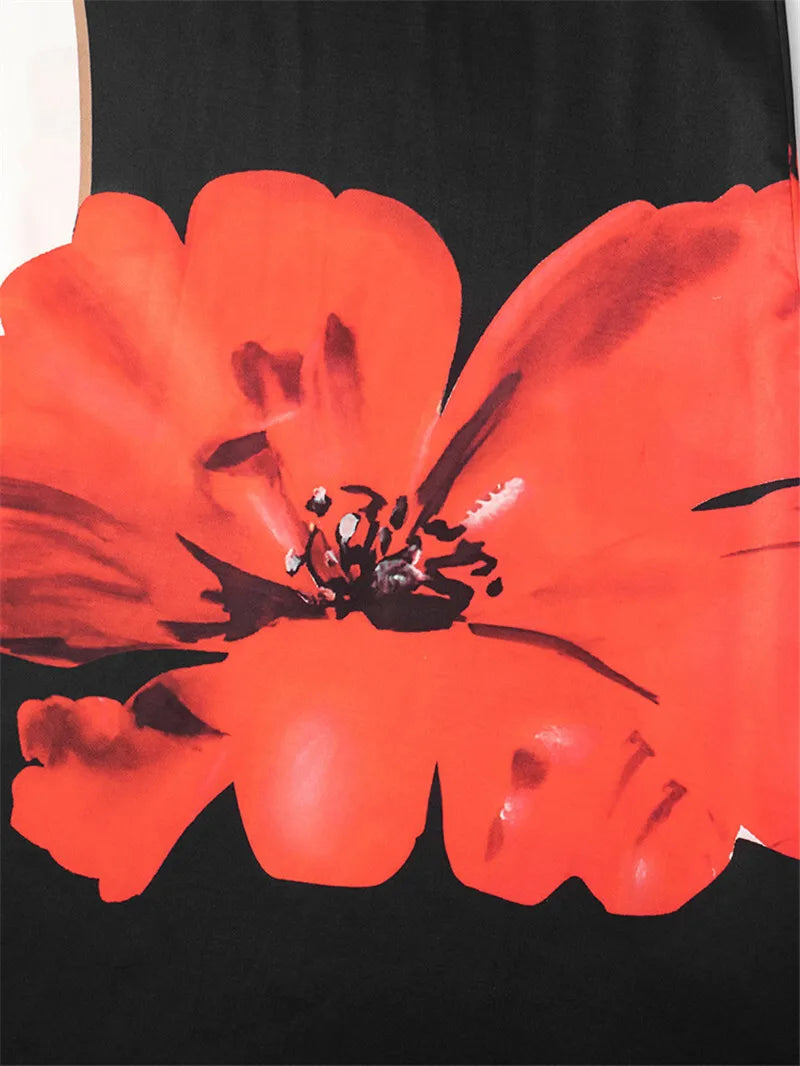 Strapless Floral Print Sexy Maxi Dress Women Gown Off-shoulder Sleeveless Backless A-line Club Long Dress Vestido