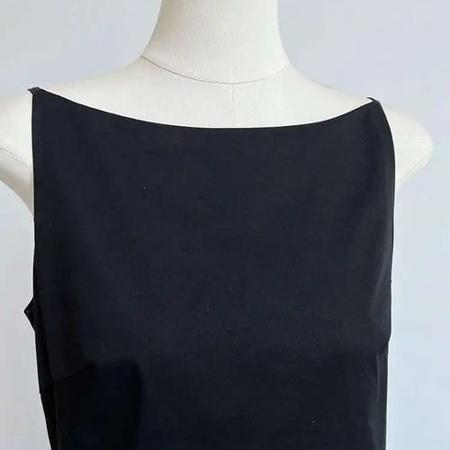 Load image into Gallery viewer, Women Black Pleated Elegant Pleated Long A-line Dress New Round Neck Sleeveless Fashion Tide Spring Summer 2025 1DH6117
