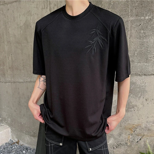 Load image into Gallery viewer, Man&#39;s Shoulder Fashion Casual T-shirt Summer  Trendy Fashionable Chinese Embroidery Design Crew Neck Man Top 9C5538
