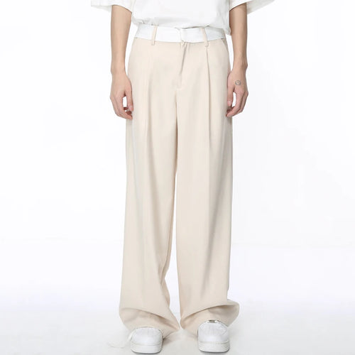 Load image into Gallery viewer, Straight Men&#39;s Suit Pants Korean Fashion Solid Color Pleated Pockets Male Wide Leg Trousers Casual Spring 9C4309
