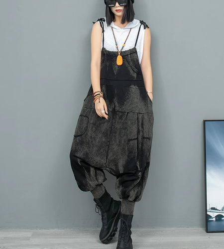 High Waist Black Vintage Big Size Long Casual Overalls Jeans New Women Trousers Fashion Tide Spring Autumn 2025 1DH9547