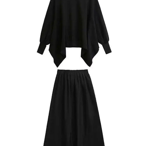 Load image into Gallery viewer, Black Sweatshirt Half-body Skirt Two Pieces Suit New Turtleneck Long Sleeve Women Fashion Tide Spring Autumn 2025 1DH8611
