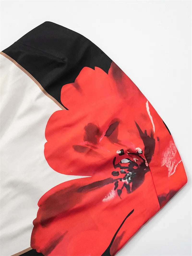 Strapless Floral Print Sexy Maxi Dress Women Gown Off-shoulder Sleeveless Backless A-line Club Long Dress Vestido