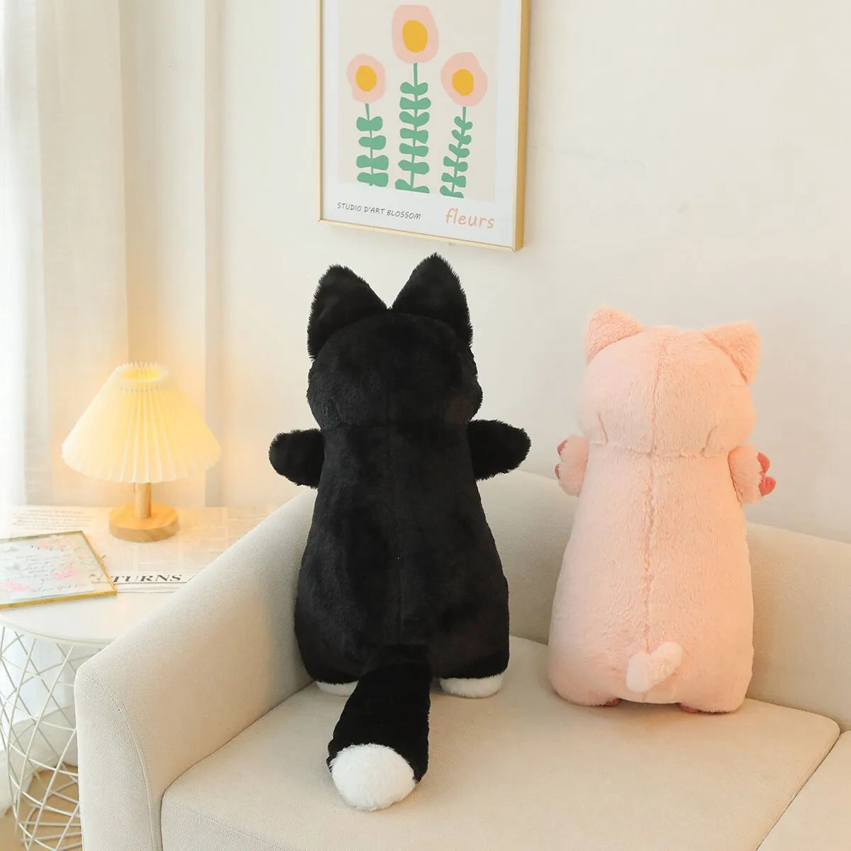 1pc 55CM Kawaii Siamese Cat Orange Cat Plush Toys Stuffed Soft Long Animal Pillow Blue Cat Piggy Plush Cushion Child Cute Gift