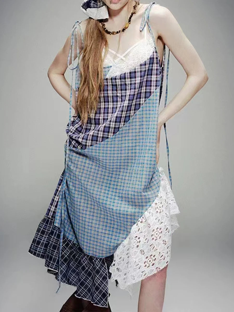 Hit Color Slimming Dresses For Women Square Neck Sleeveless High Waist Chic Long Dress Female Fashion Clothes New