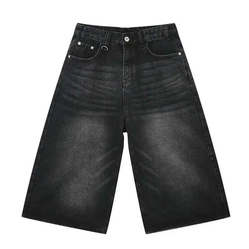 Load image into Gallery viewer, Vintage Men&#39;s Short Jeans Summer Loose Male Wide Leg Knee Length Denim Shorts New Washed Fashion Men  Bottoms 9A8825
