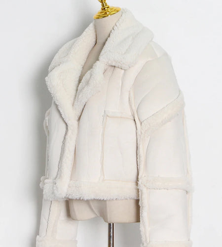 Solid Loose Casual Jackets For Women Lapel Long Sleeve Patchwork Pockets Minimalist Coats Female Fashion Clothes