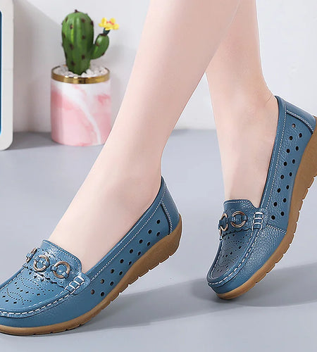 Woman Shoes Breathable Leather Shoes For Women Low Heels Casual Zapatos Mujer Elegant Heel Women's Shoes Flats Female Footwear