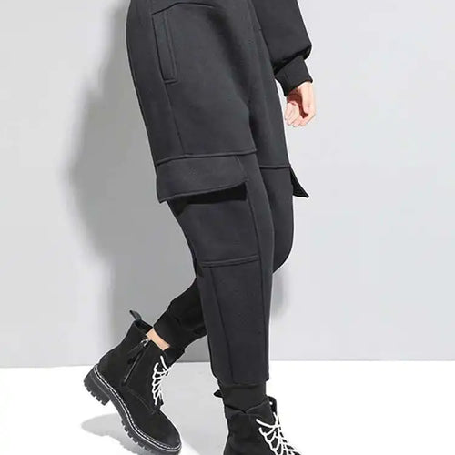 Load image into Gallery viewer, High Elastic Waist Black Pockets Casual Harem Pants New Loose Fit Trousers Women Fashion Tide Spring Autumn 2025 1DF4724
