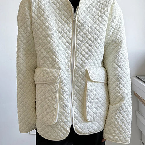 Load image into Gallery viewer, Beige Pocket Warm Big Size Cotton-padded Coat Long Sleeve Fit Women Parkas Fashion Tide New Autumn Winter 2025 1DH1754
