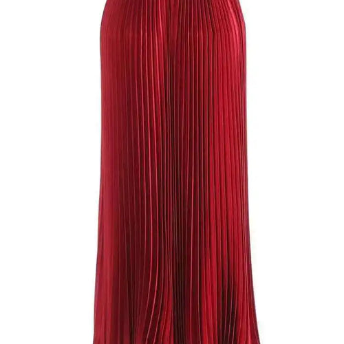 Load image into Gallery viewer, High Elastic Waist Red Brief Elegant Long Pleated Half-body Skirt Women Fashion Tide New Spring Autumn 2025 1DJ0169
