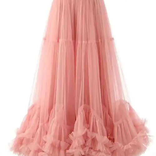 Load image into Gallery viewer, High Elastic Waist Red Mech Ruffles A-line Elegant Midi Half-body Skirt Women Fashion New Spring Autumn 2025 1DH2027
