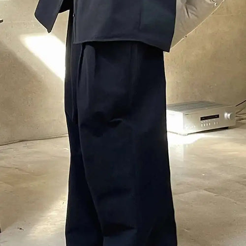 Load image into Gallery viewer, High Waist Black Long Pleated Wide Leg Casual Pants New Loose Fit Trousers Women Fashion Tide Spring Autumn 2025 1DF4438
