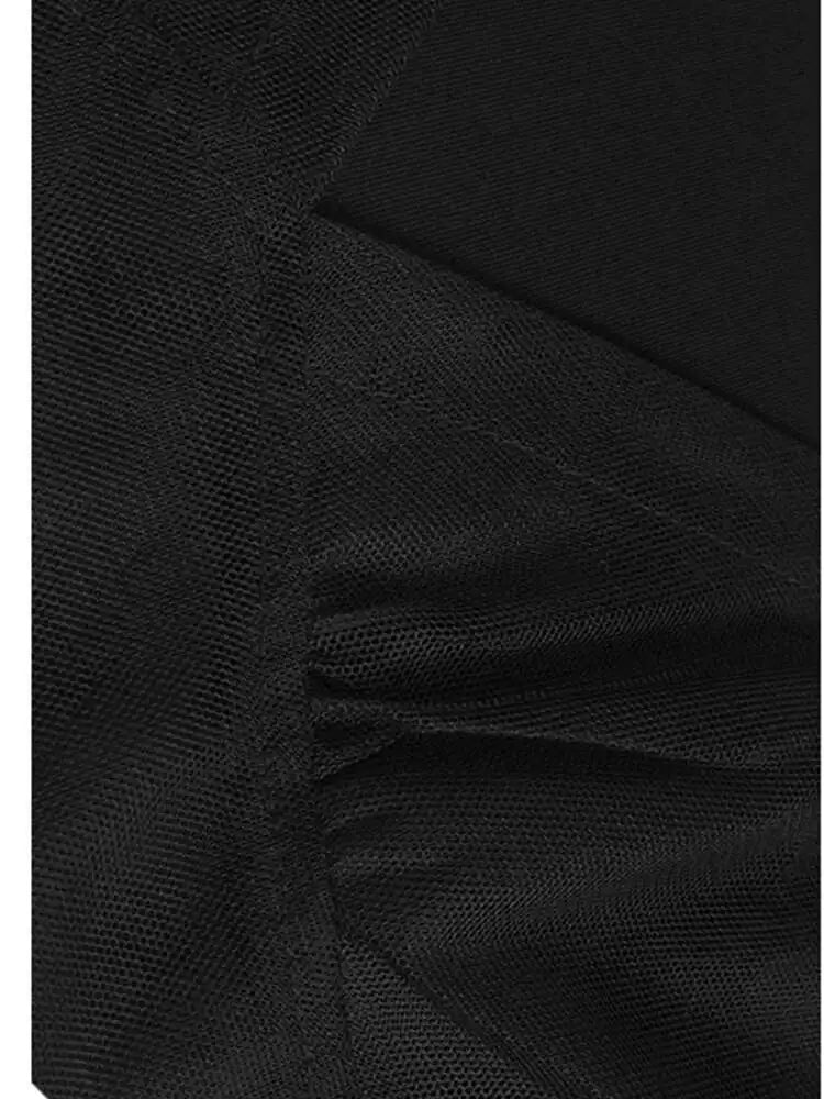 Women Gray Mesh Spliced Big Size Casual Midi Dress New Round Neck Short Sleeve Fashion Tide Spring Summer 2025 1DH9817