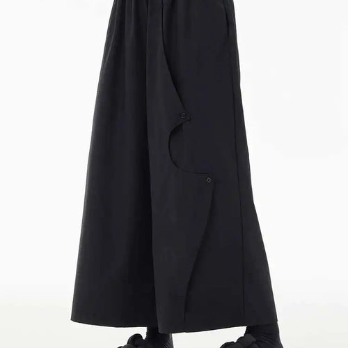 Load image into Gallery viewer, High Elastic Waist Khaki Irregular Button Wide Leg Pants New Trousers Women Fashion Tide Spring Autumn 2025 1DH5684
