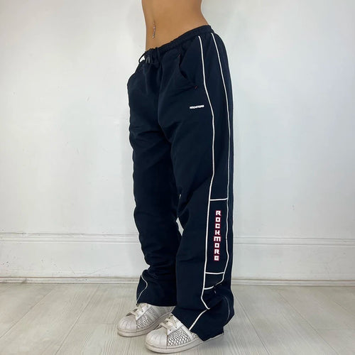 Load image into Gallery viewer, Harajuku Sporty Stripe Letter Baggy Pants Female Casual Low Waist Drawstring Tech Trousers Hip Hop Street Style Capri

