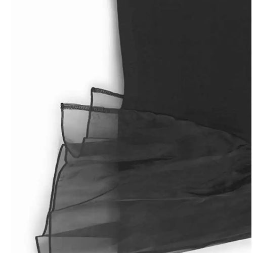 Load image into Gallery viewer, Women Black Mesh Ruffles Color-block Big Size T-shirt New Round Neck Short Sleeve Fashion Tide Spring Summer 2025 1DJ0091
