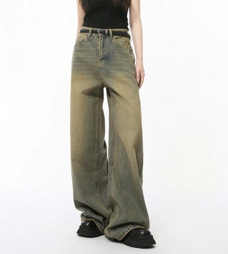 Men's Wear Straight Denim Pants Spring New Fashion Jeans Vintage Washed Wide Leg Trousers Trendy Menwear Summer 9C2019