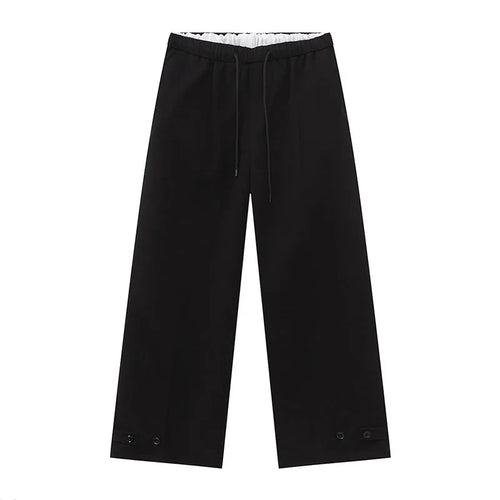 Load image into Gallery viewer, Men's Casual Clothing Korean Fashionable Elastic Waist Straight Leg Design Solid Color Male Trousers Simple Bottoms 9W1596
