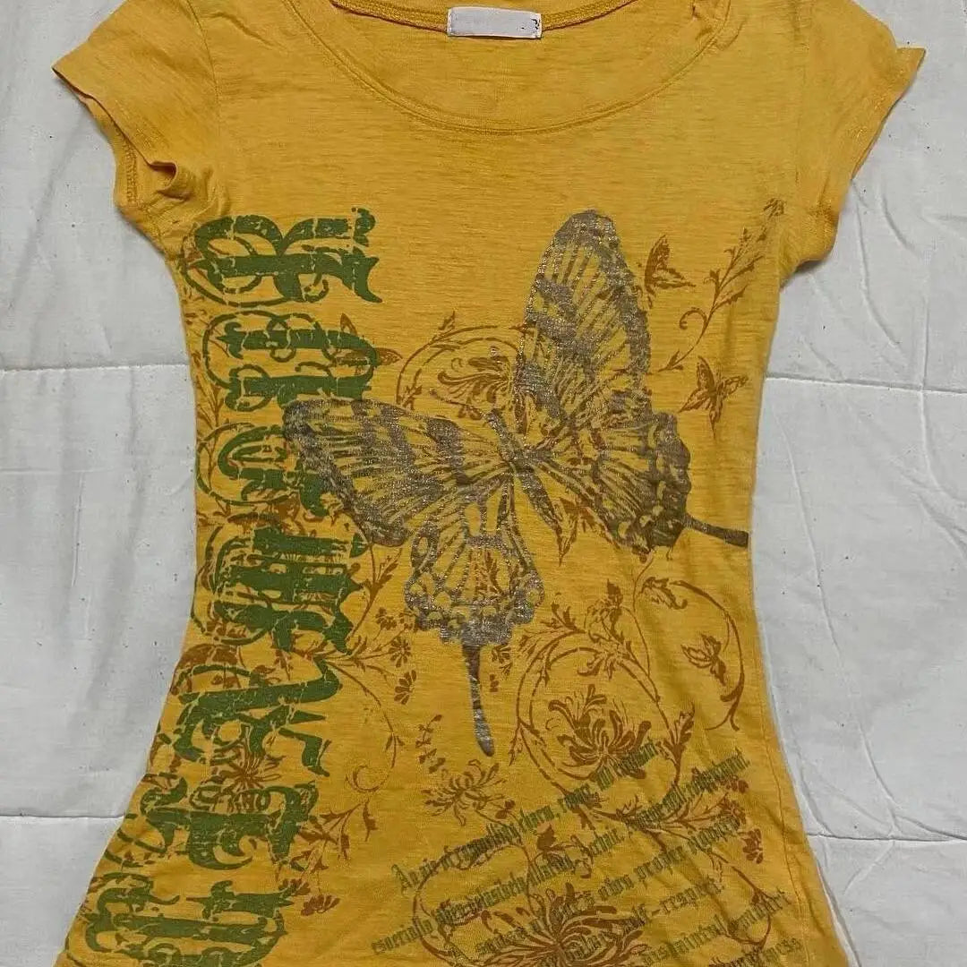 Summer Woman T Shirts Fashion Butterfly Print Tees Y2k Tops 2024 Ropa Mujer Short O-neck Camisetas Casual Tunic Sweet Tshirt