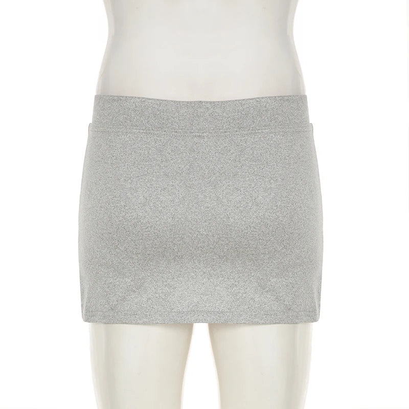 Casual Solid Side Fork Super Short Culottes Women Summer Slimming Sporty Drawstring Mini Bottoms Low Waist Skirt 2025